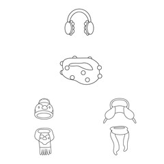 Isolated object of winter and cold icon. Set of winter and warm stock vector illustration.