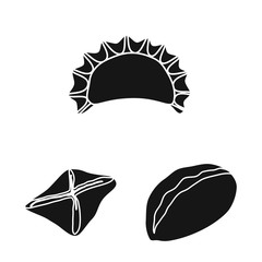 Vector design of cuisine and appetizer logo. Collection of cuisine and food vector icon for stock.