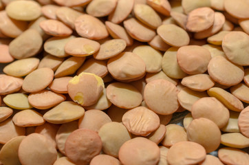 raw lentils close-up, healthy eating concept