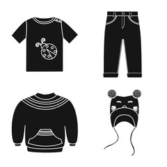 Vector illustration of little and cotton logo. Set of little and kid stock symbol for web.