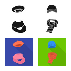 Vector illustration of clothes and texture sign. Collection of clothes and weather vector icon for stock.