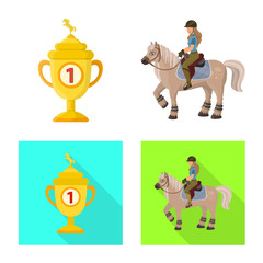 Vector illustration of equipment and riding icon. Collection of equipment and competition stock symbol for web.