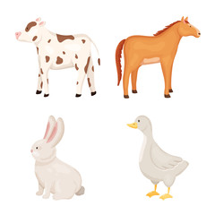 Vector design of farm and food symbol. Collection of farm and countryside vector icon for stock.