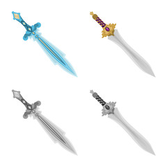 Isolated object of game and armor icon. Set of game and blade stock symbol for web.