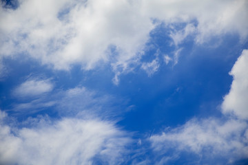bright cloudy blue sky in the sunny day