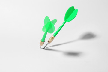 Green dart arrows for game on white background