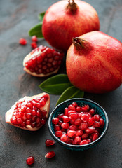 Ripe pomegranate fruits