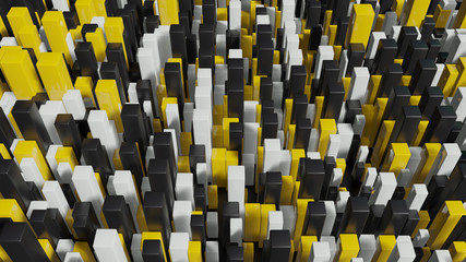 Fototapeta premium Full color squares extruded abstract background or Abstract wallpaper or cover book Scifi style, 3d
