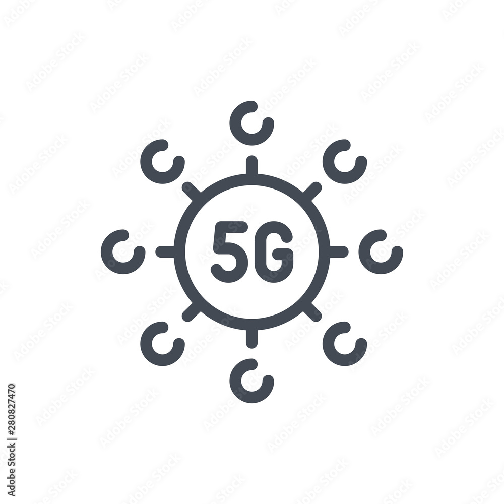 Poster 5g network connection line icon. vector outline sign.