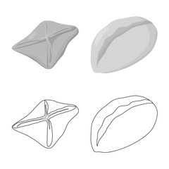 Vector design of products and cooking symbol. Collection of products and appetizer vector icon for stock.