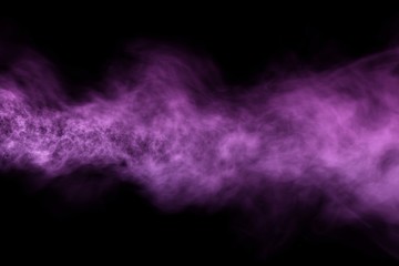 Cute heavy misty flat smoke line isolated on black - 3D illustration of smoke