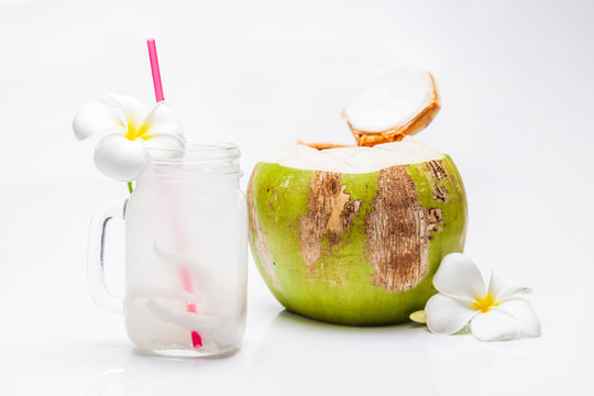 Lemon Juice Ice Coconut juice, coconut water ice isolated
