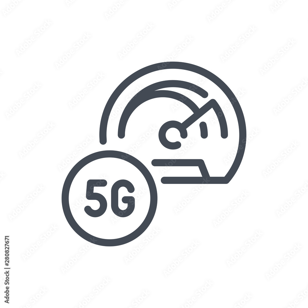 Poster 5g high speed network dashboard line icon. vector outline sign.