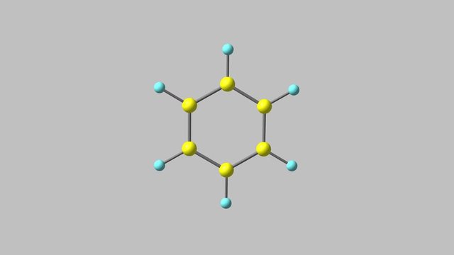 Rotating isolated benzene molecule video