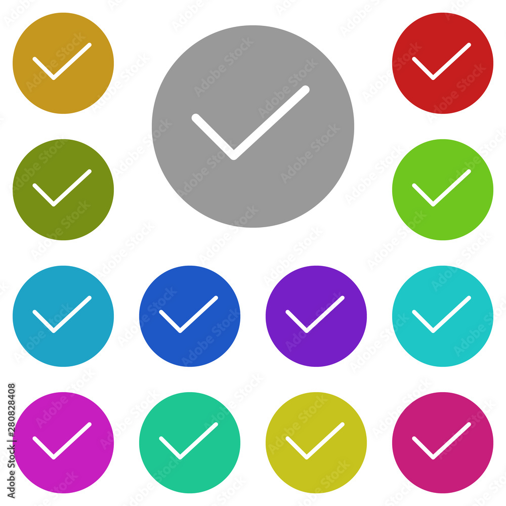 Poster check mark multi color icon. simple glyph, flat vector of web icons for ui and ux, website or mobile