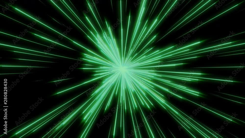 Poster technology loop line futuristic speed of light explosion in galaxy motion background. 4k colorful cr