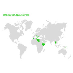 Fototapeta na wymiar vector world map with Italian colonial empire