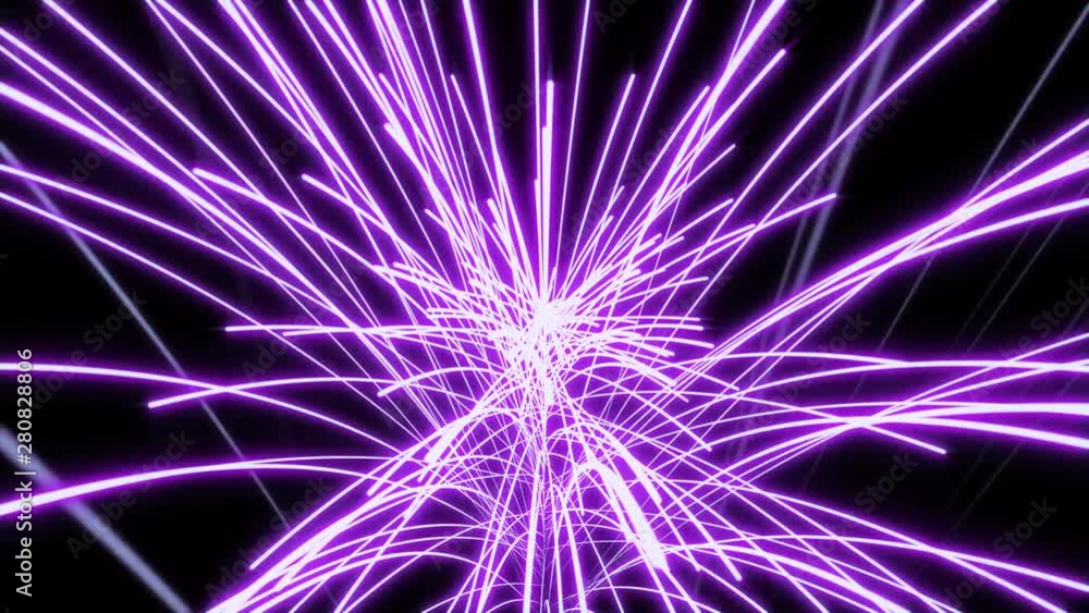 Fototapete technology loop line futuristic speed of light explosion in galaxy motion background. 4k colorful cr