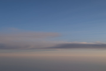 sunset sky, view from a plane