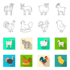 Vector design of breeding and kitchen logo. Collection of breeding and organic stock symbol for web.