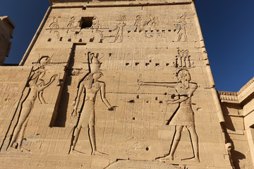 Scene in Philae Temple, Aswan, Egypt