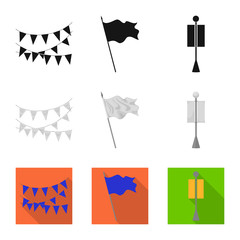 Isolated object of texture and presentation icon. Set of texture and media stock symbol for web.