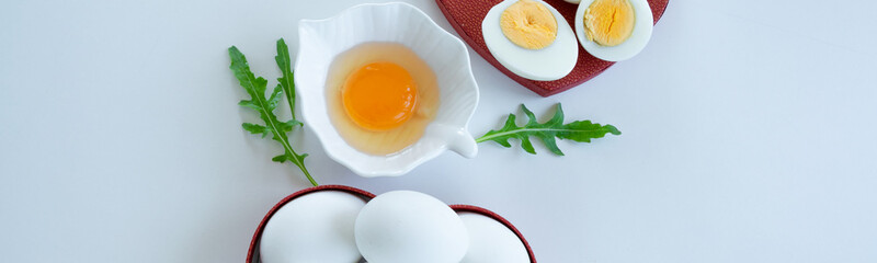 Eggs background. Healthy eating concept, energy ingredients.