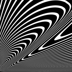 Abstract wavy lines design. Black and white texture.