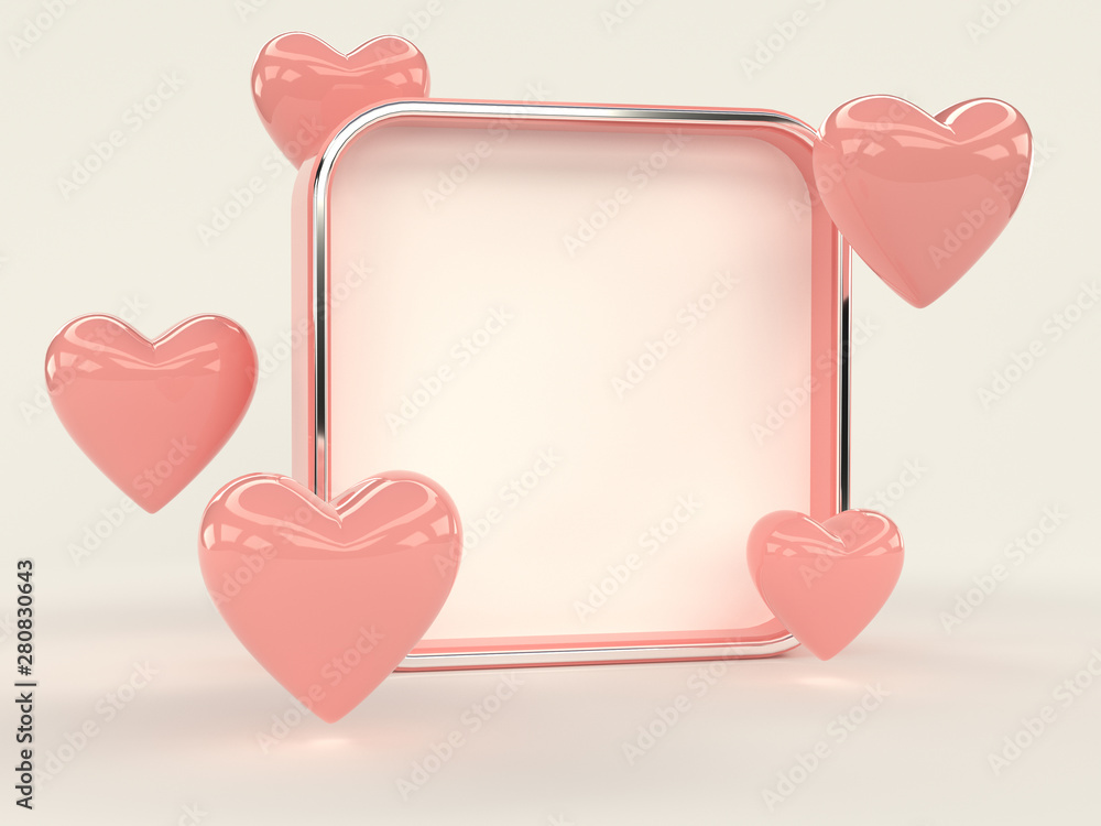 Poster white scene blank frame 3d render icon web concept
