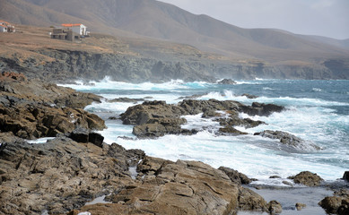 Wild West Coast of Fuerteventura in Canary Islands