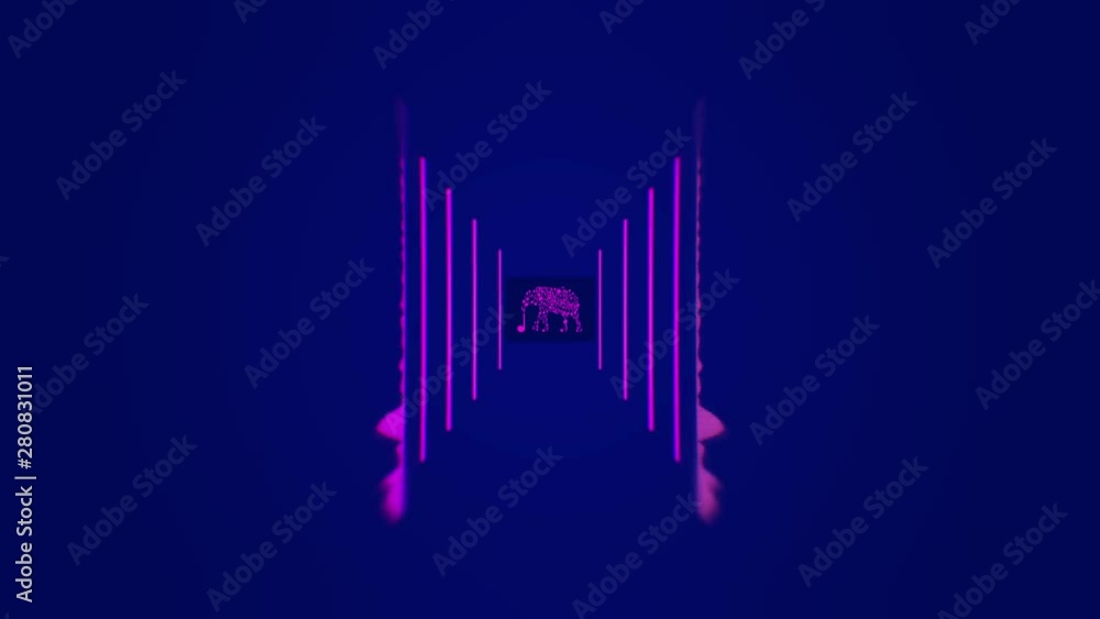 Poster glowing digital spectrum animation background. animation. abstract sound track animation