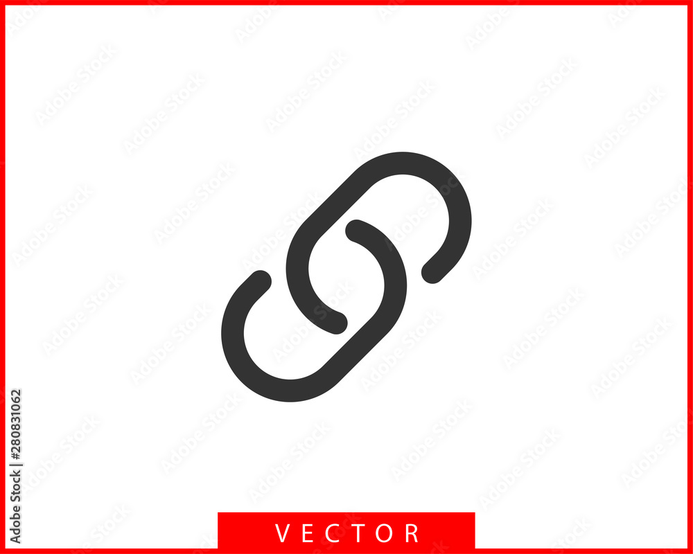 Aufkleber chain link vector icon. chainlet element flat design. concept connection symbol isolated on white ba