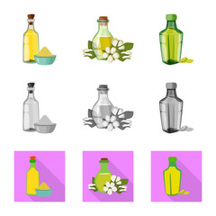 Isolated object of healthy and vegetable icon. Set of healthy and agriculture vector icon for stock.