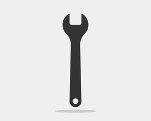 Tools vector wrench icon. Spanner logo design element. Key tool isolated on white background.