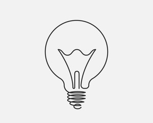 Light bulb icon vector. Llightbulb idea logo concept. Lamp electricity icons web design element. Led lights isolated silhouette.