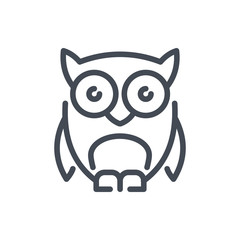 Owl line icon. Wisdom ector outline sign.