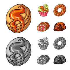 Vector illustration of confectionery and culinary icon. Collection of confectionery and product stock vector illustration.