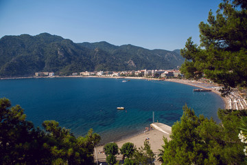 Fototapeta premium view of Marmaris in Turkey from the mountain