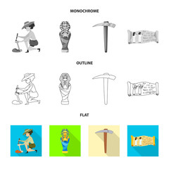 Vector illustration of story and items sign. Set of story and attributes stock symbol for web.