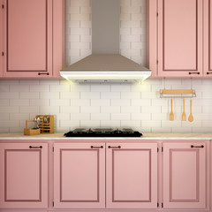 interior design for kitchen in modern concept design/ 3d illustration,3d rendering