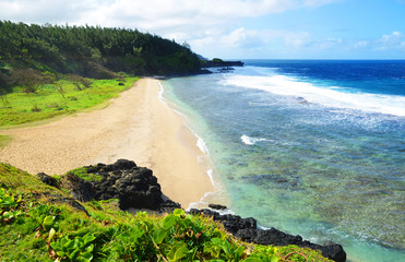 View of Indian ocean at Gris Gris beach on south of tropical island Mauritius.