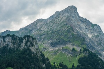 Fototapeta premium Beautiful swiss alps mountains. Alpine meadows. 