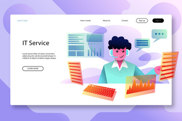 Modern design of Landing page template