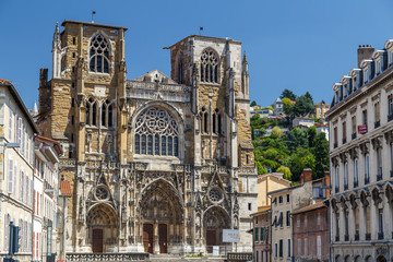 VIENNE / FRANCE - JULY 2015: Gothic church in the historic centre of Vienne town, France