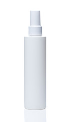 white cosmetic bottle on white background