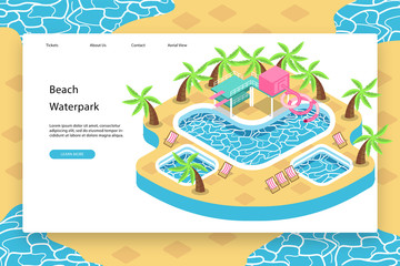 Creative web page template - Beach waterpark