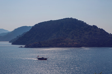 incredible view of the Bay in Marmaris with the mountain