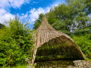 Public Garden in Campo Tures, Sand in Taufers, Taufer Ahrntal, Valle Aurina, South Tyrol, Alto...