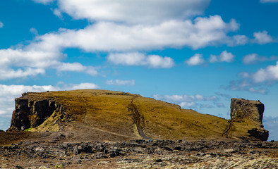 Colline sur la p&eacute;ninsule de Reykjanes, Islande