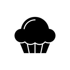 Cupcake black icon on white background. Muffin icon